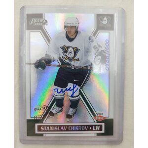 Stanislav Chistov Rookie Autograph 2002-03 Pacific Exclusive Anaheim Ducks